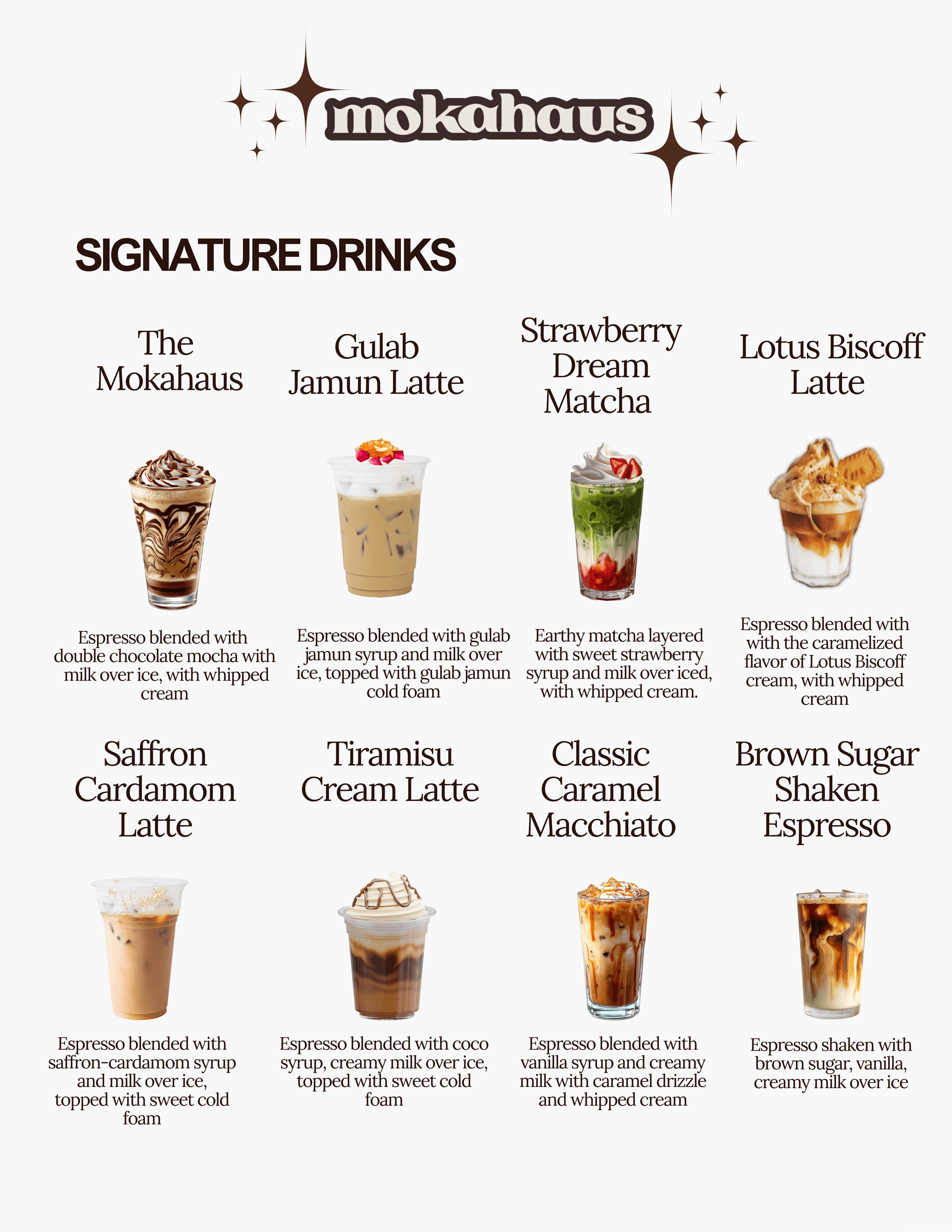 Mokahaus menu — Signature Drinks